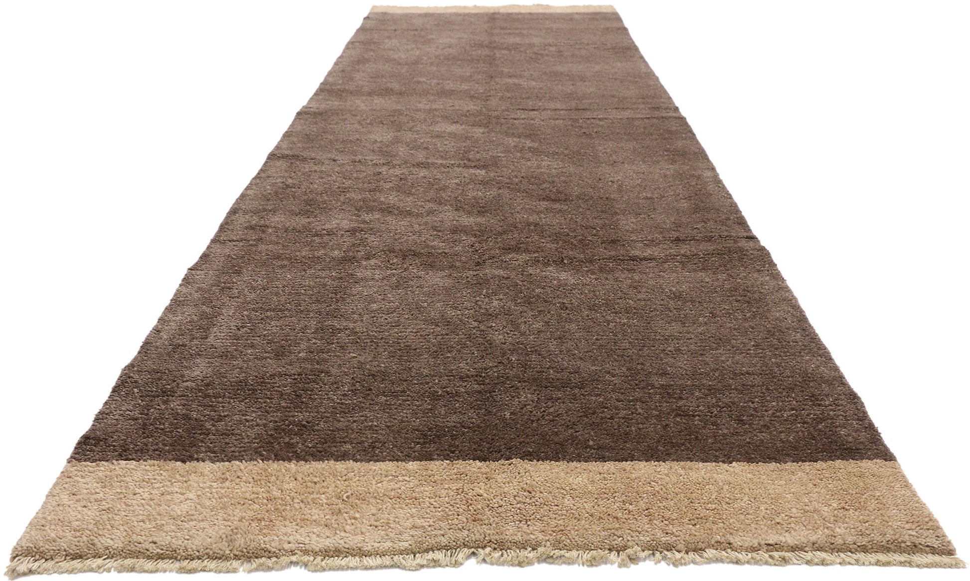 4 x 13 Modern Brown Moroccan Runner 80504