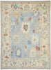 9 x 12 Colorful Blue Oushak Rug 80551
