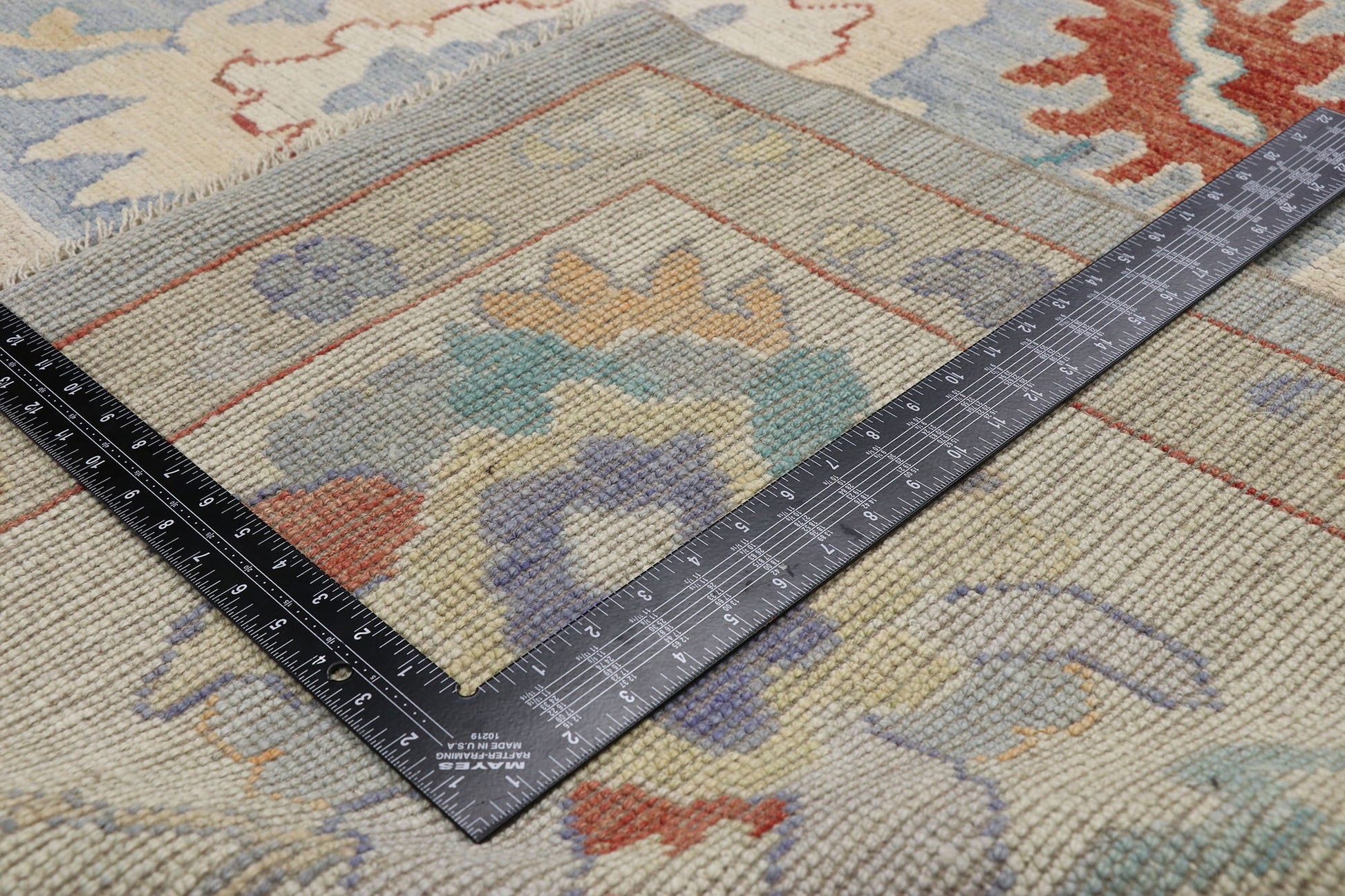 9 x 12 Colorful Blue Oushak Rug 80551
