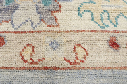 9 x 12 Colorful Blue Oushak Rug 80551