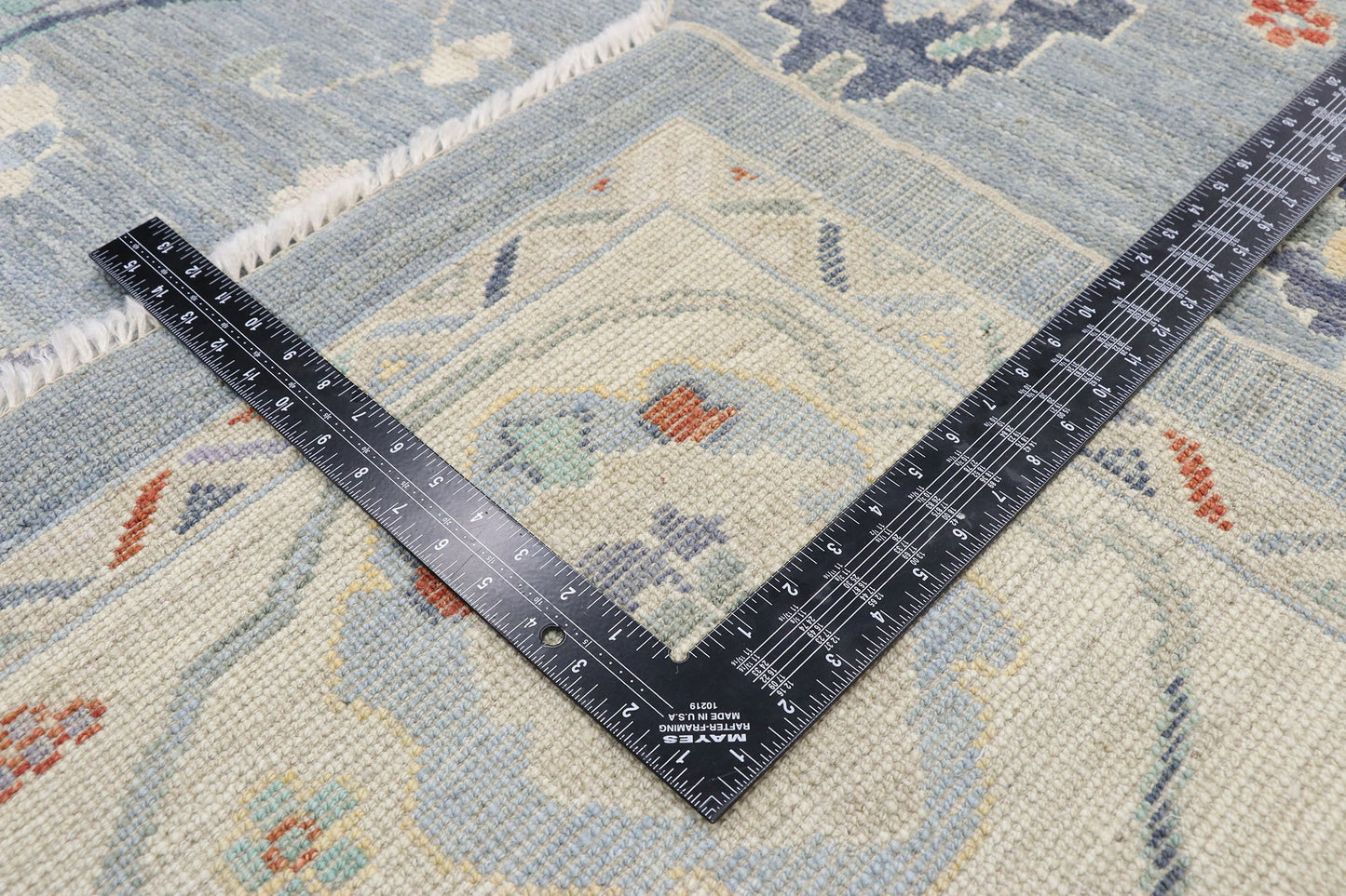 10 x 13 Colorful Blue Oushak Rug 80554