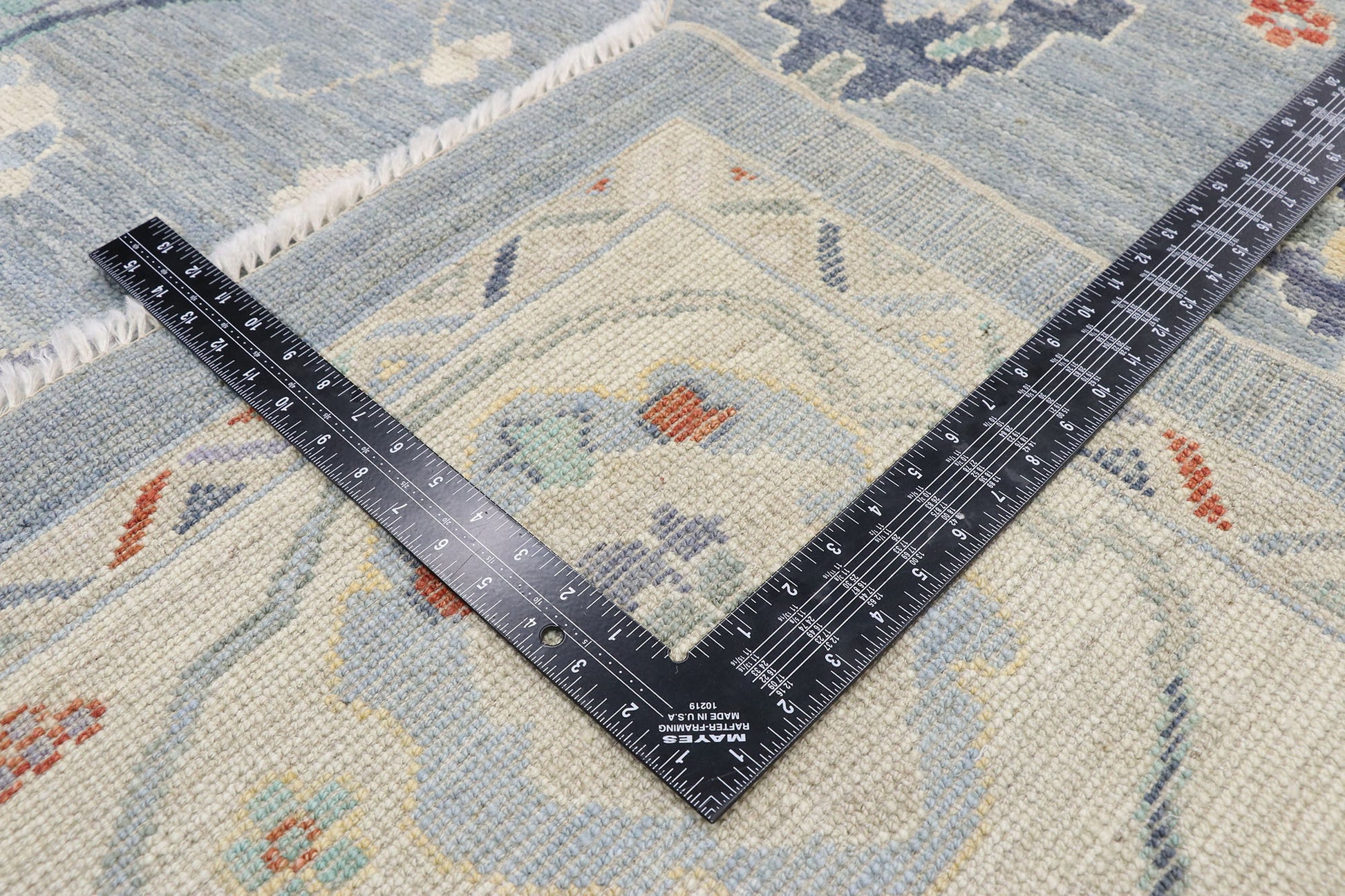 10 x 13 Colorful Blue Oushak Rug 80554
