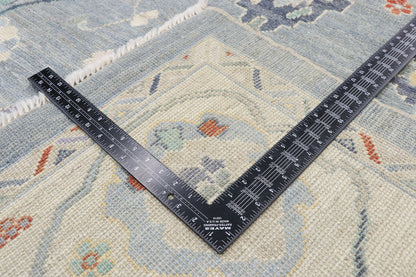 10 x 13 Colorful Blue Oushak Rug 80554