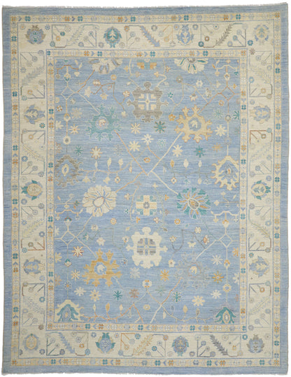 12 x 15 Colorful Blue Oushak Rug 80555
