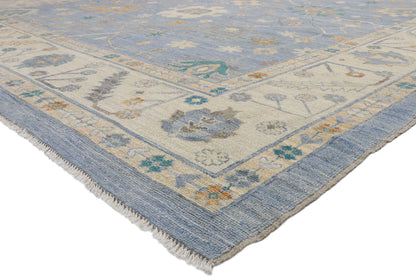 12 x 15 Colorful Blue Oushak Rug 80555