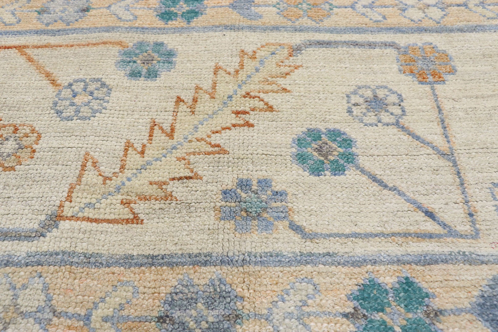 12 x 15 Colorful Blue Oushak Rug 80555