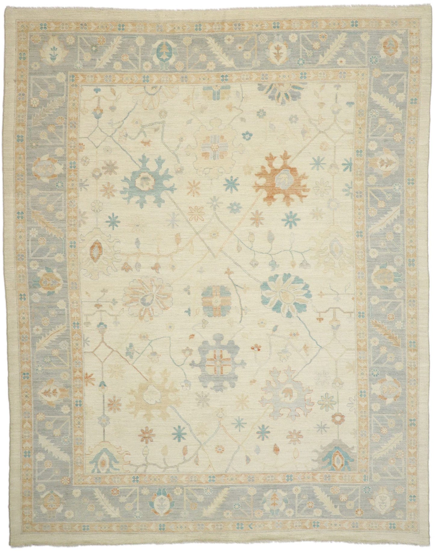 12 x 15 Earth-Tone Oushak Rug 80557