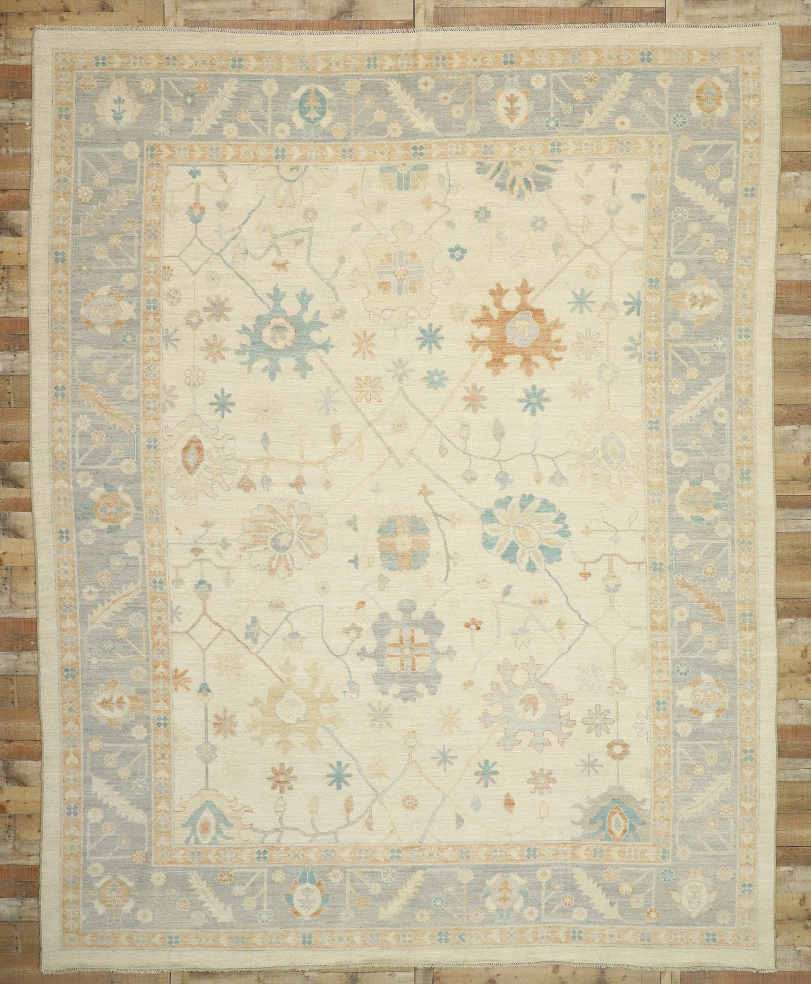 12 x 15 Earth-Tone Oushak Rug 80557