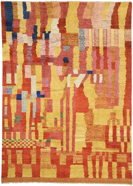 10 x 14 Color Block Moroccan Rug 80569