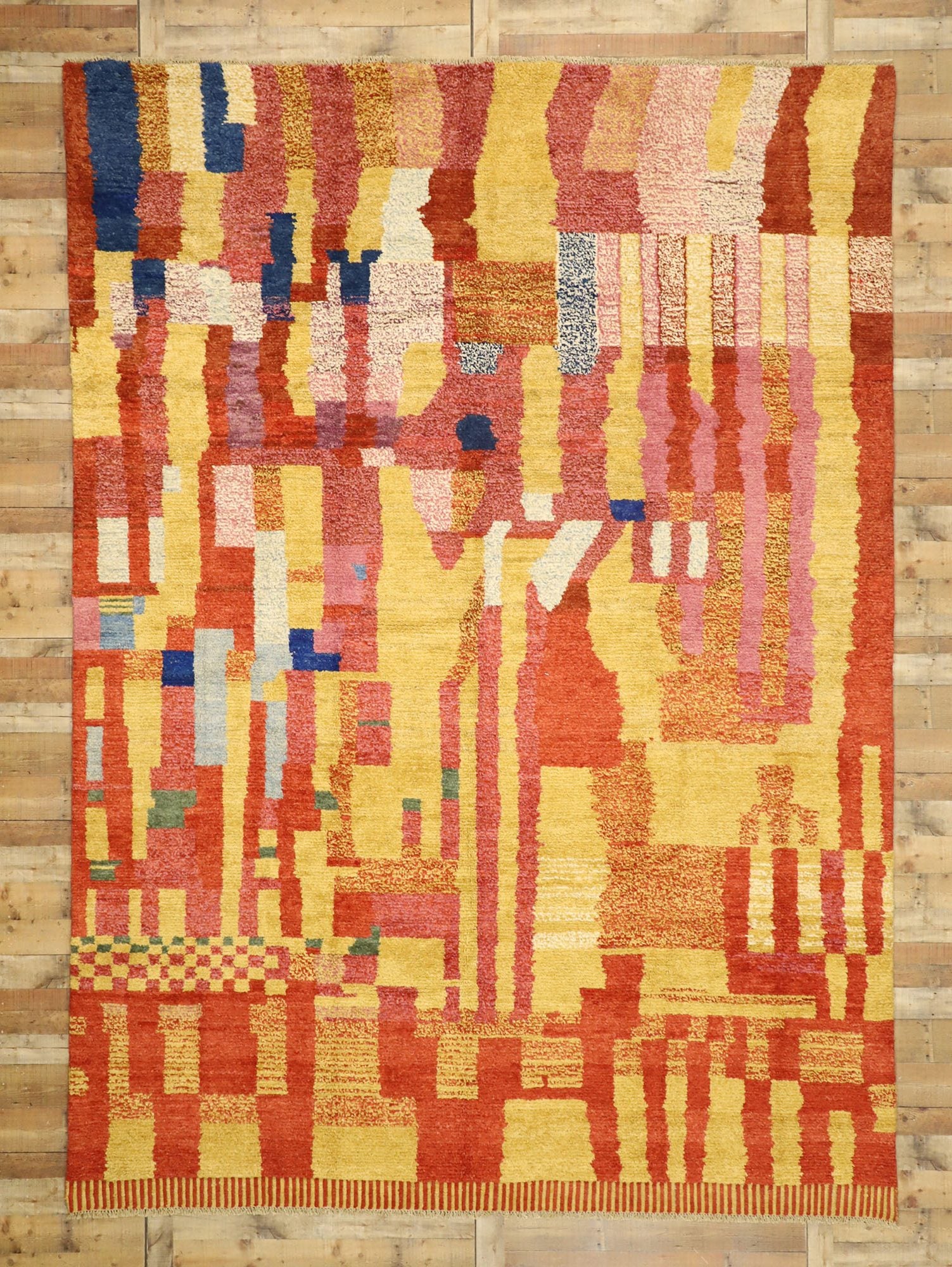 10 x 14 Color Block Moroccan Rug 80569