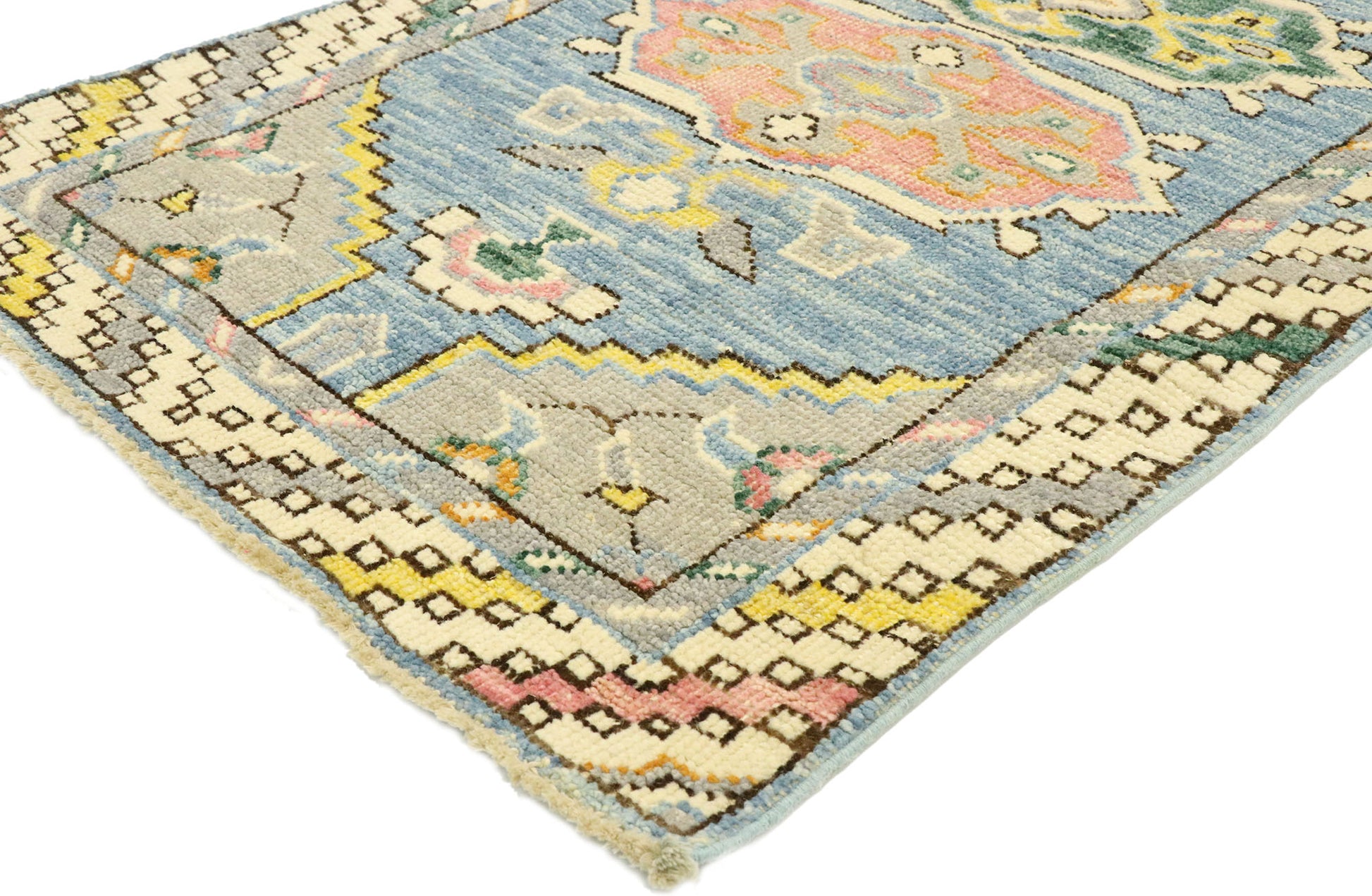 3 x 12 Contemporary Colorful Oushak Runner 80590