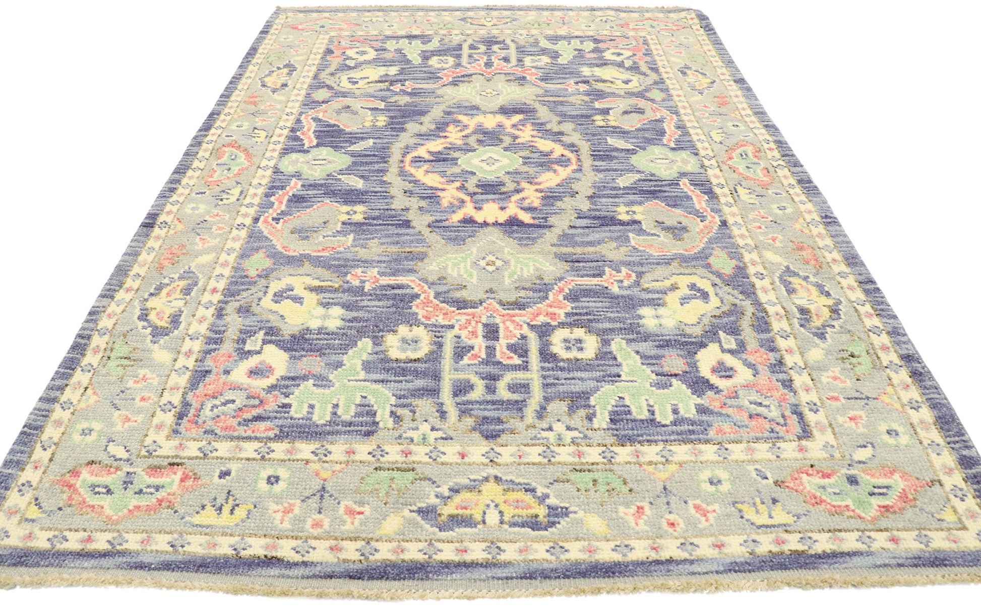 4 x 6 Colorful Purple Oushak Rug 80594