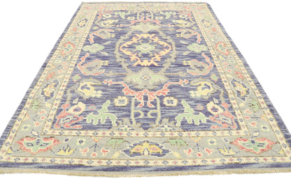 4 x 6 Colorful Purple Oushak Rug 80594