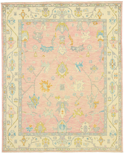 8 x 10 Contemporary Pink Oushak Rug 80595