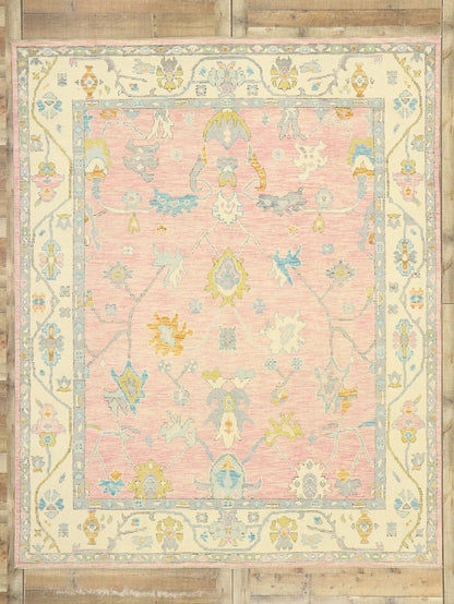 8 x 10 Contemporary Pink Oushak Rug 80595