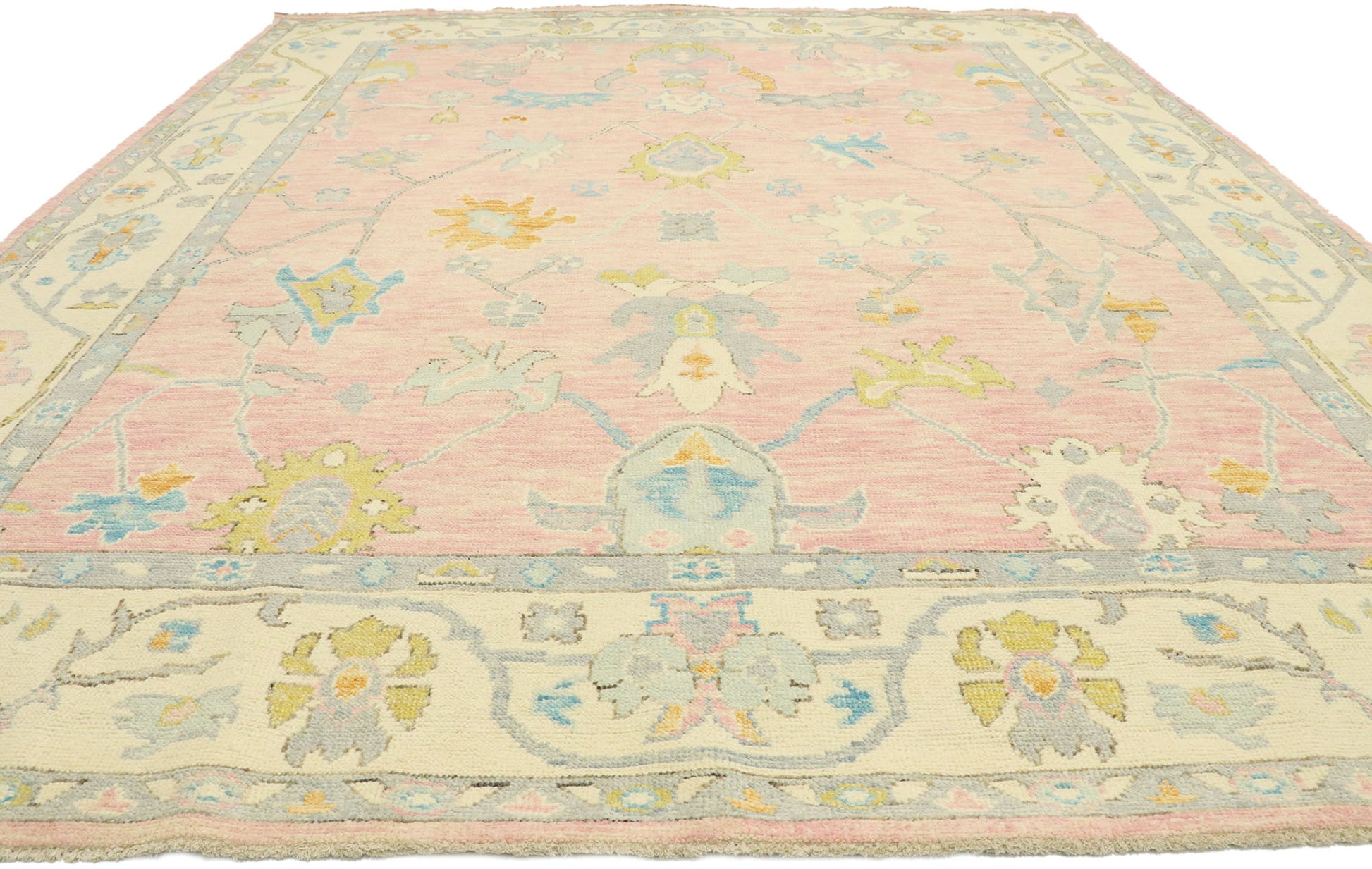 8 x 10 Contemporary Pink Oushak Rug 80595