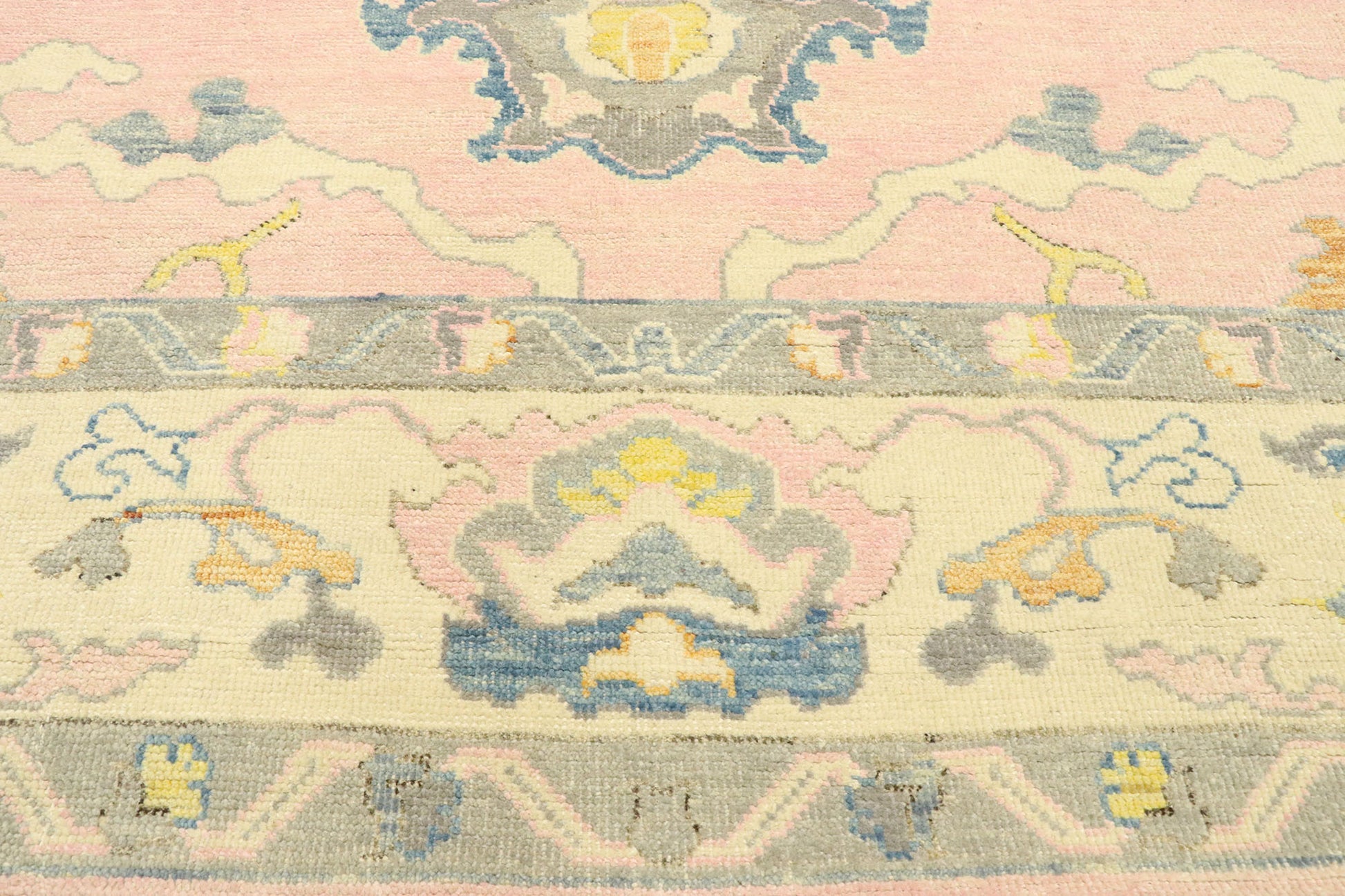 9 x 12 Colorful Pink Oushak Rug 80597