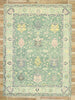 9 x 12 Contemporary Green Oushak Rug 80598