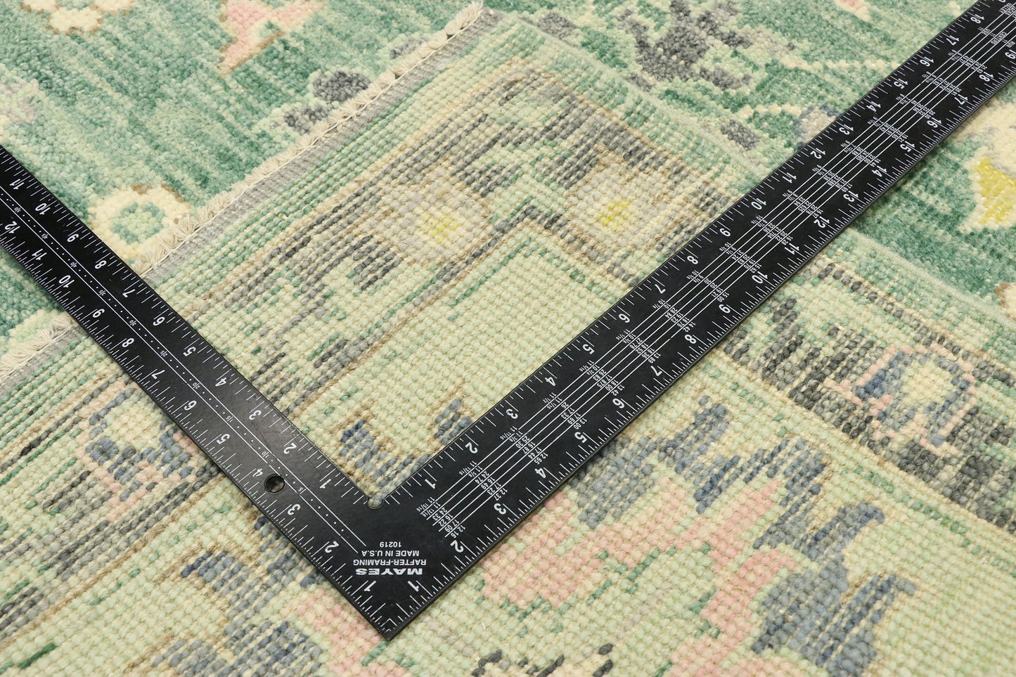 9 x 12 Contemporary Green Oushak Rug 80598