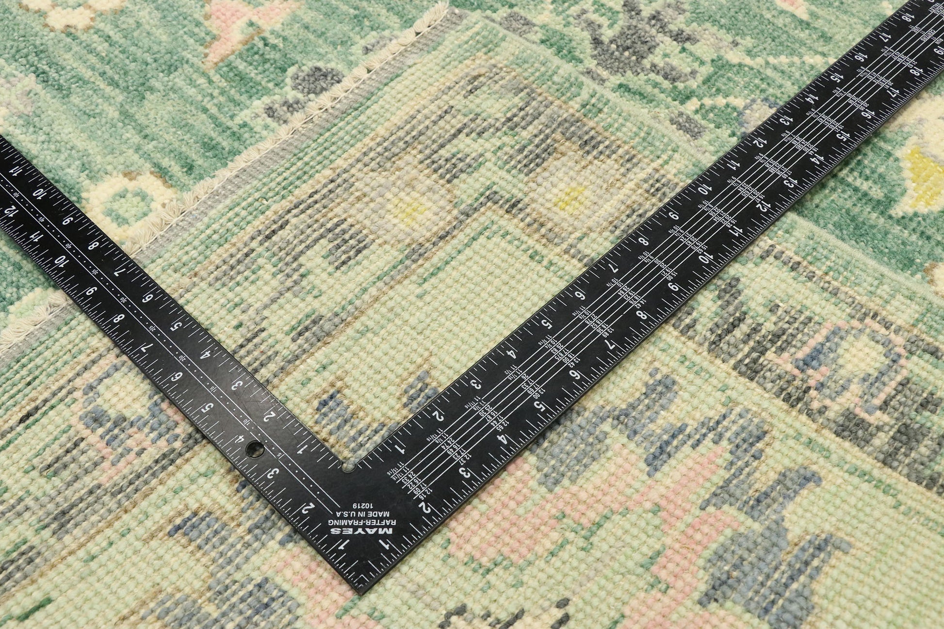 9 x 12 Contemporary Green Oushak Rug 80598