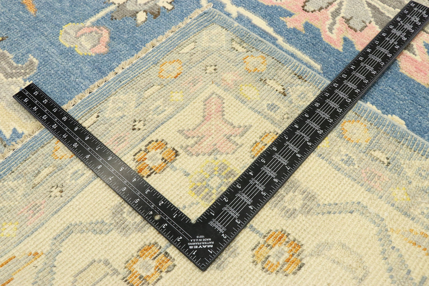 9 x 12 Colorful Blue Oushak Rug 80599