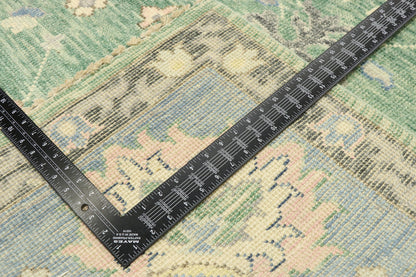 9 x 12 Contemporary Green Oushak Rug 80602
