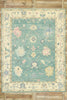 9 x 12 Contemporary Teal Oushak Rug 80603