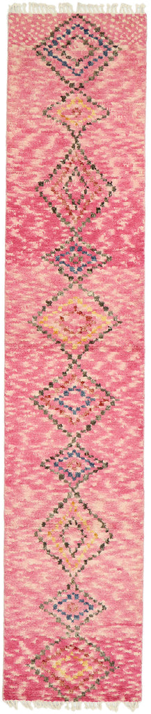 3 x 13 Contemporary Pink Moroccan Runner 80615