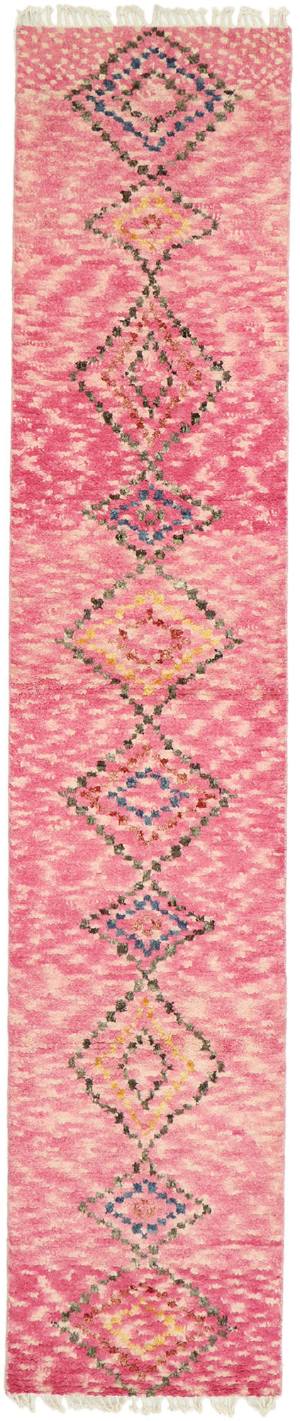 3 x 13 Contemporary Pink Moroccan Runner 80615