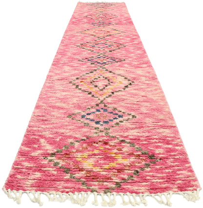 3 x 13 Contemporary Pink Moroccan Runner 80615