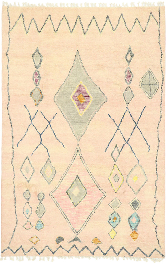 6 x 9 Contemporary Pink Moroccan Rug 80625