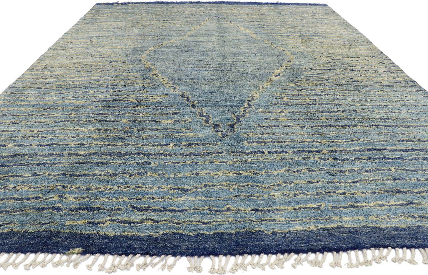 9 x 12 Blue Abstract Moroccan Rug 80630