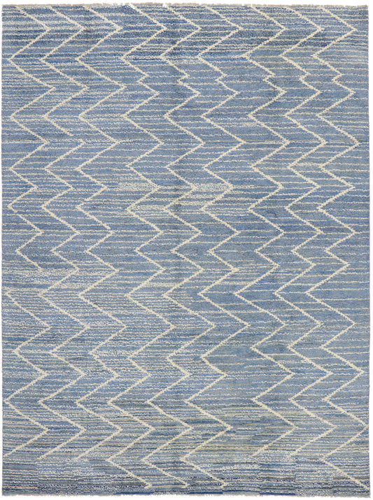 10 x 14 Modern Blue Moroccan Rug 80642