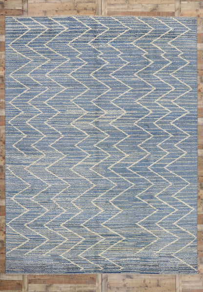 10 x 14 Modern Blue Moroccan Rug 80642