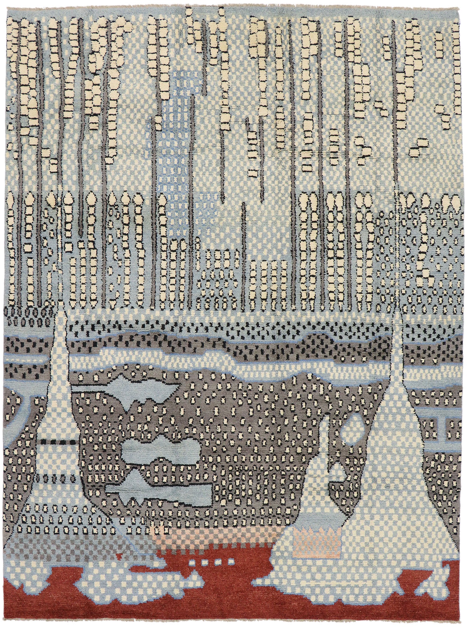 10 x 14 Modern Moroccan Area Rug 80644