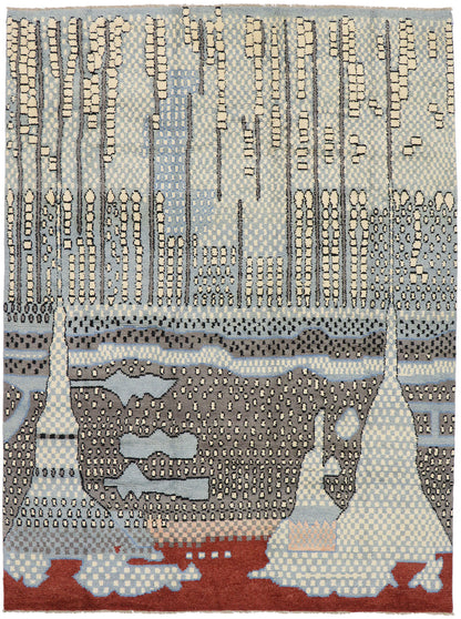 10 x 14 Modern Moroccan Area Rug 80644