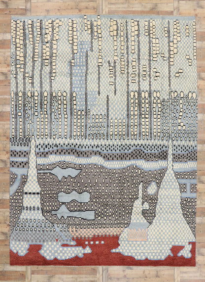 10 x 14 Modern Moroccan Area Rug 80644