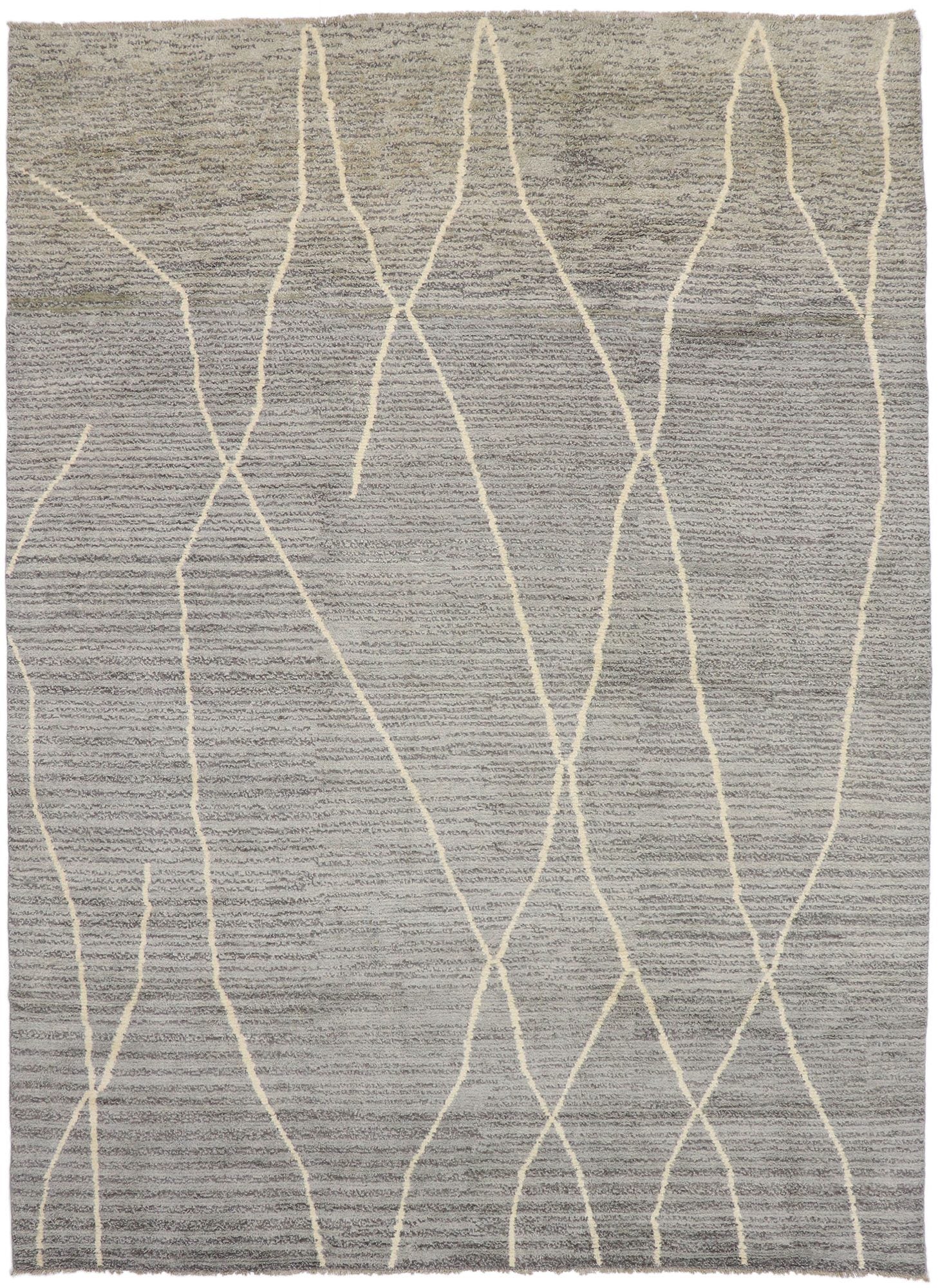 10 x 14 Modern Gray Moroccan Rug 80649