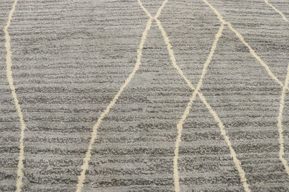 10 x 14 Modern Gray Moroccan Rug 80649