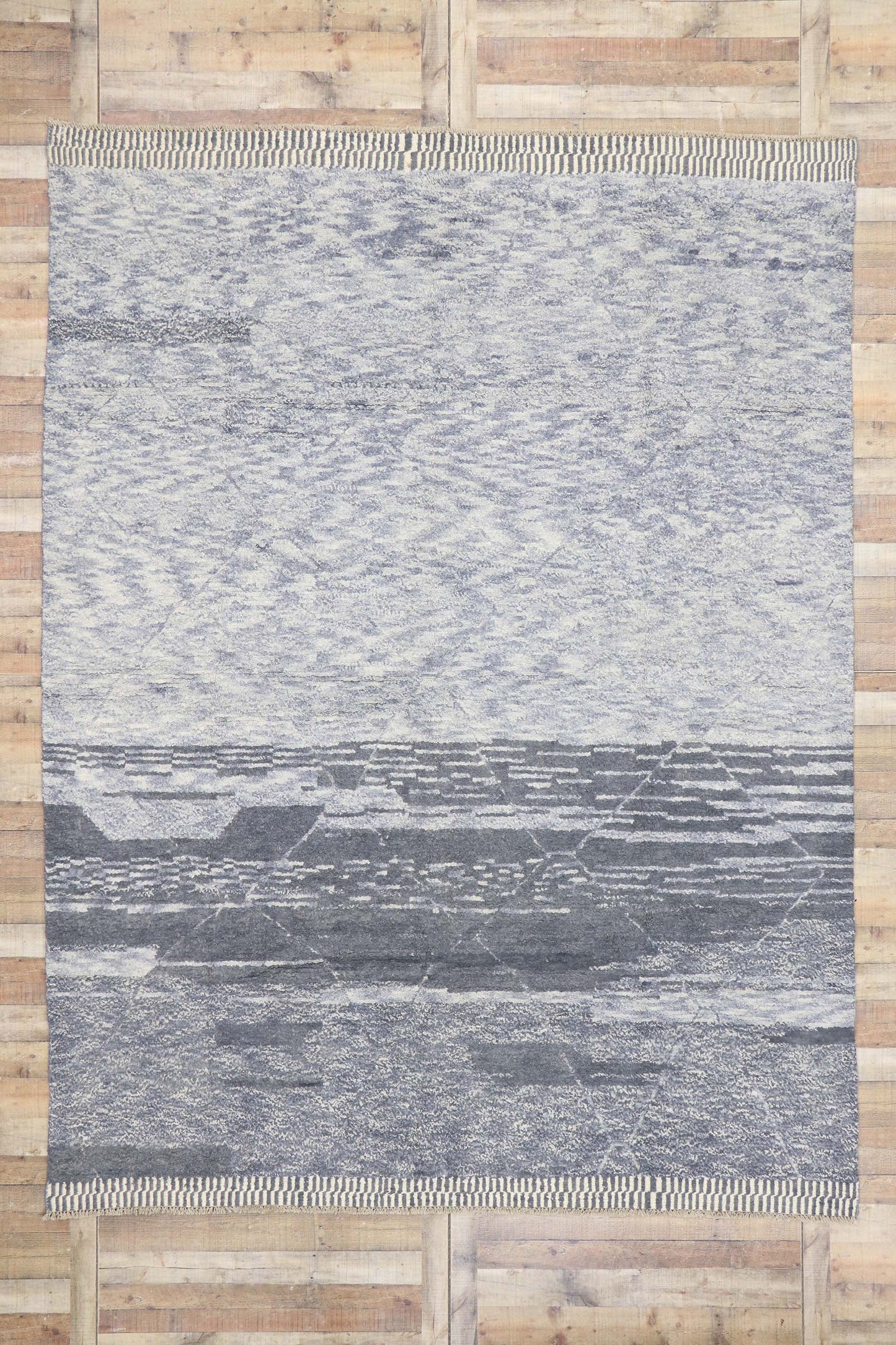 9 x 12 Contemporary Gray Moroccan Rug 80658