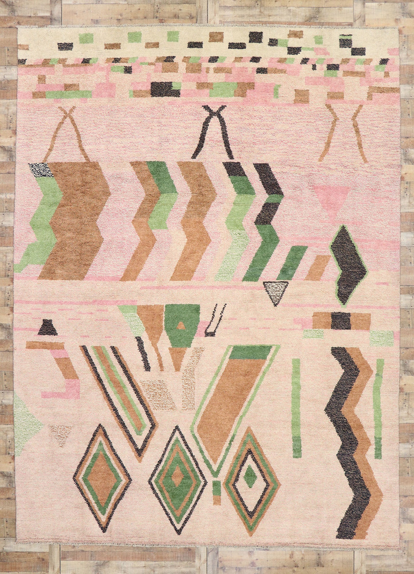 10 x 14 Contemporary Pink Moroccan Rug 80662