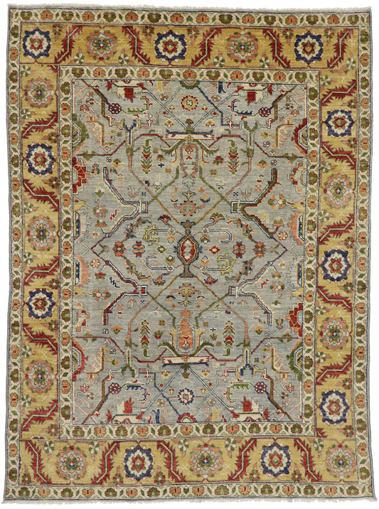 7 x 10 Vintage-Inspired Oushak Rug 80679