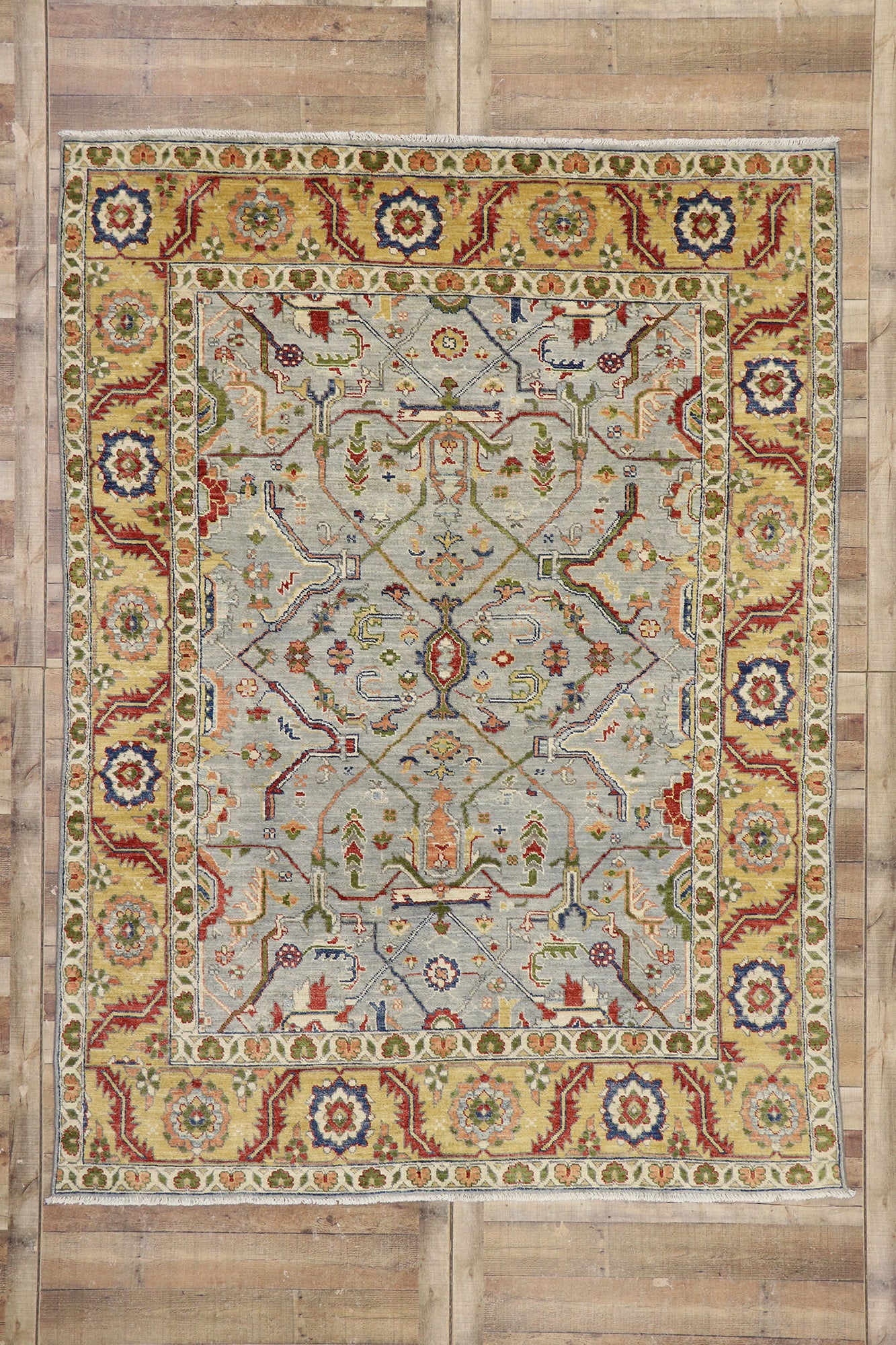 7 x 10 Vintage-Inspired Oushak Rug 80679