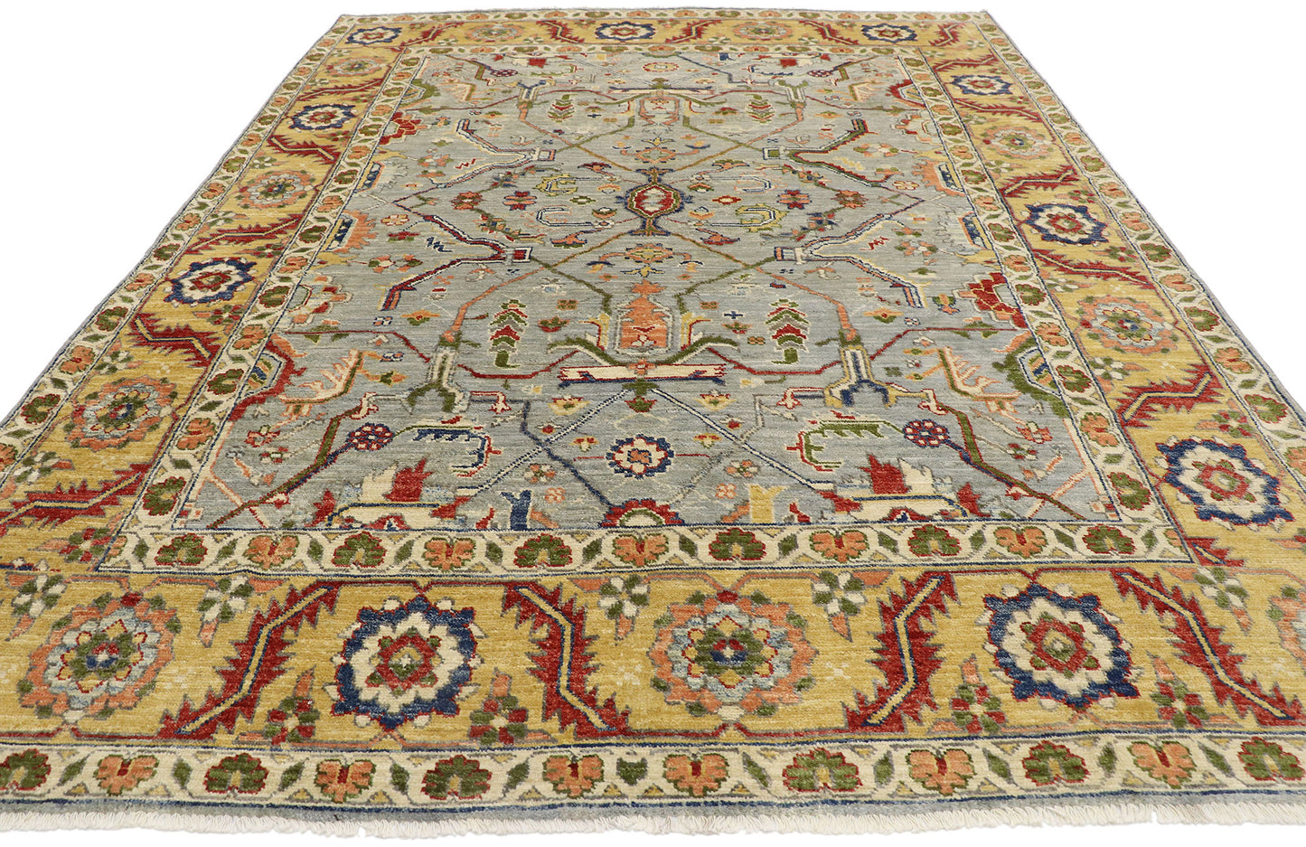 7 x 10 Vintage-Inspired Oushak Rug 80679