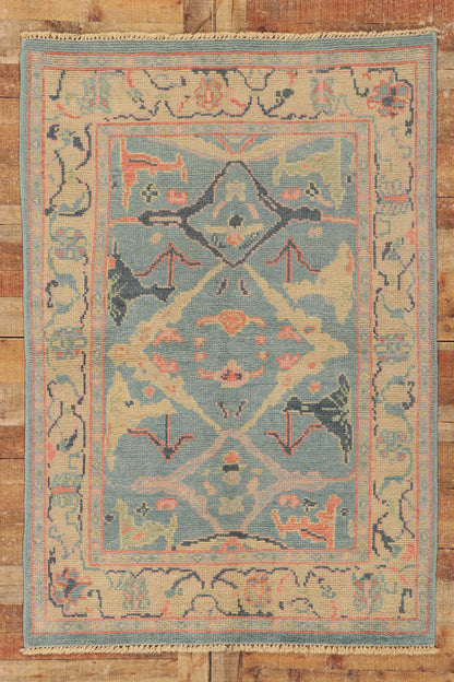 4 x 6 Colorful Blue Oushak Rug 80684