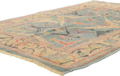 4 x 6 Colorful Blue Oushak Rug 80684