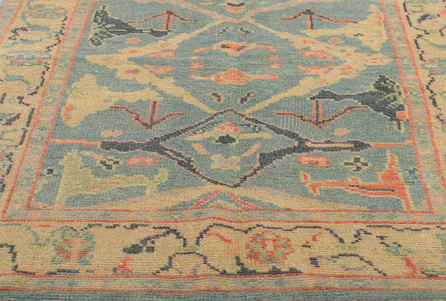 4 x 6 Colorful Blue Oushak Rug 80684