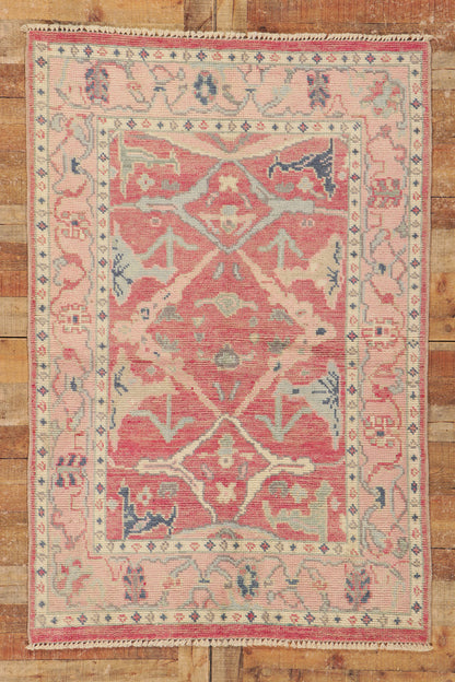 4 x 6 Colorful Pink Oushak Rug 80686