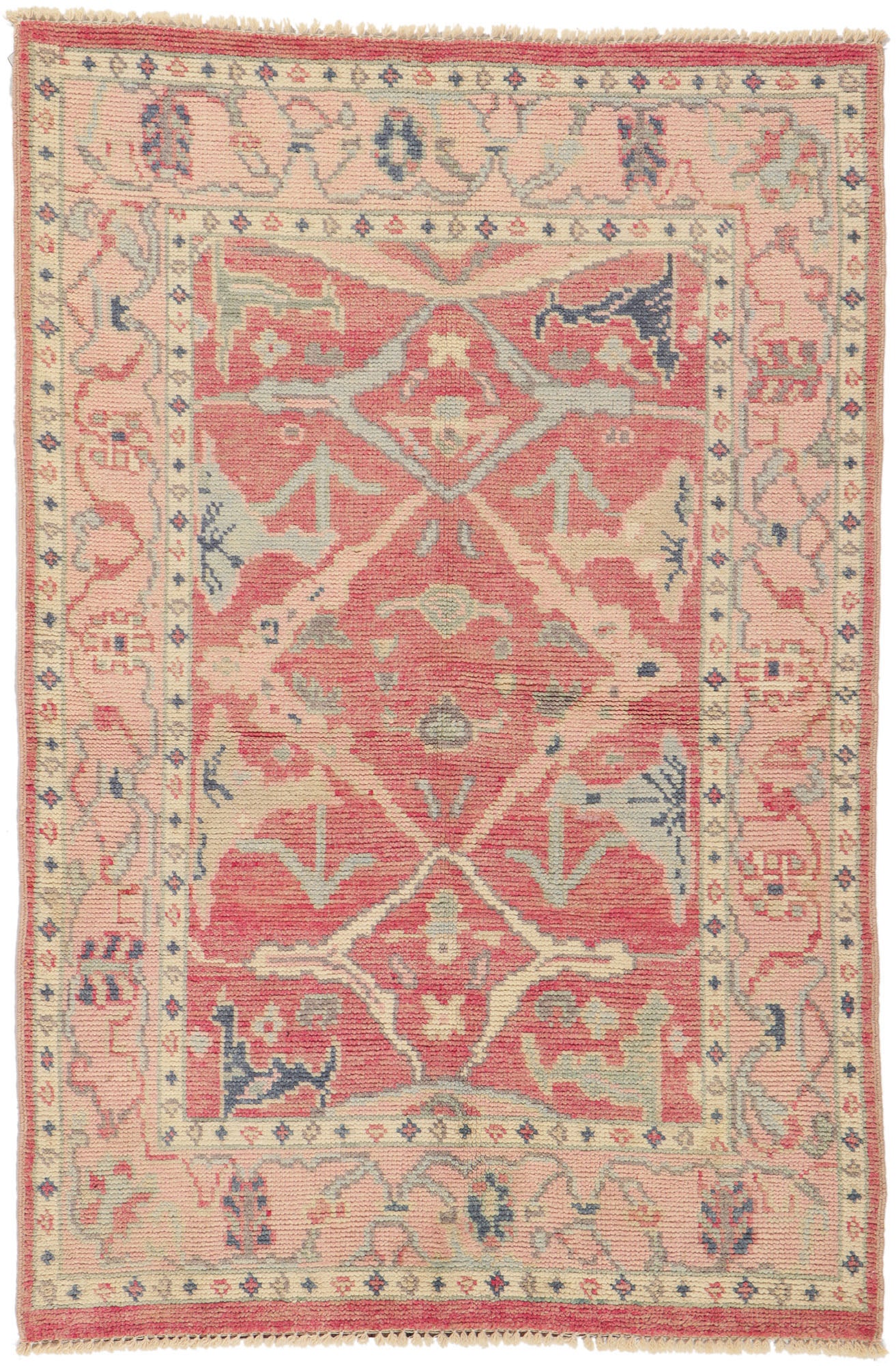 4 x 6 Colorful Pink Oushak Rug 80686