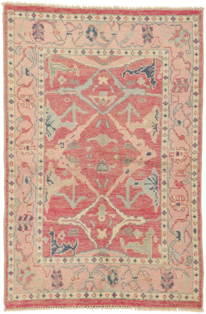 4 x 6 Colorful Pink Oushak Rug 80686